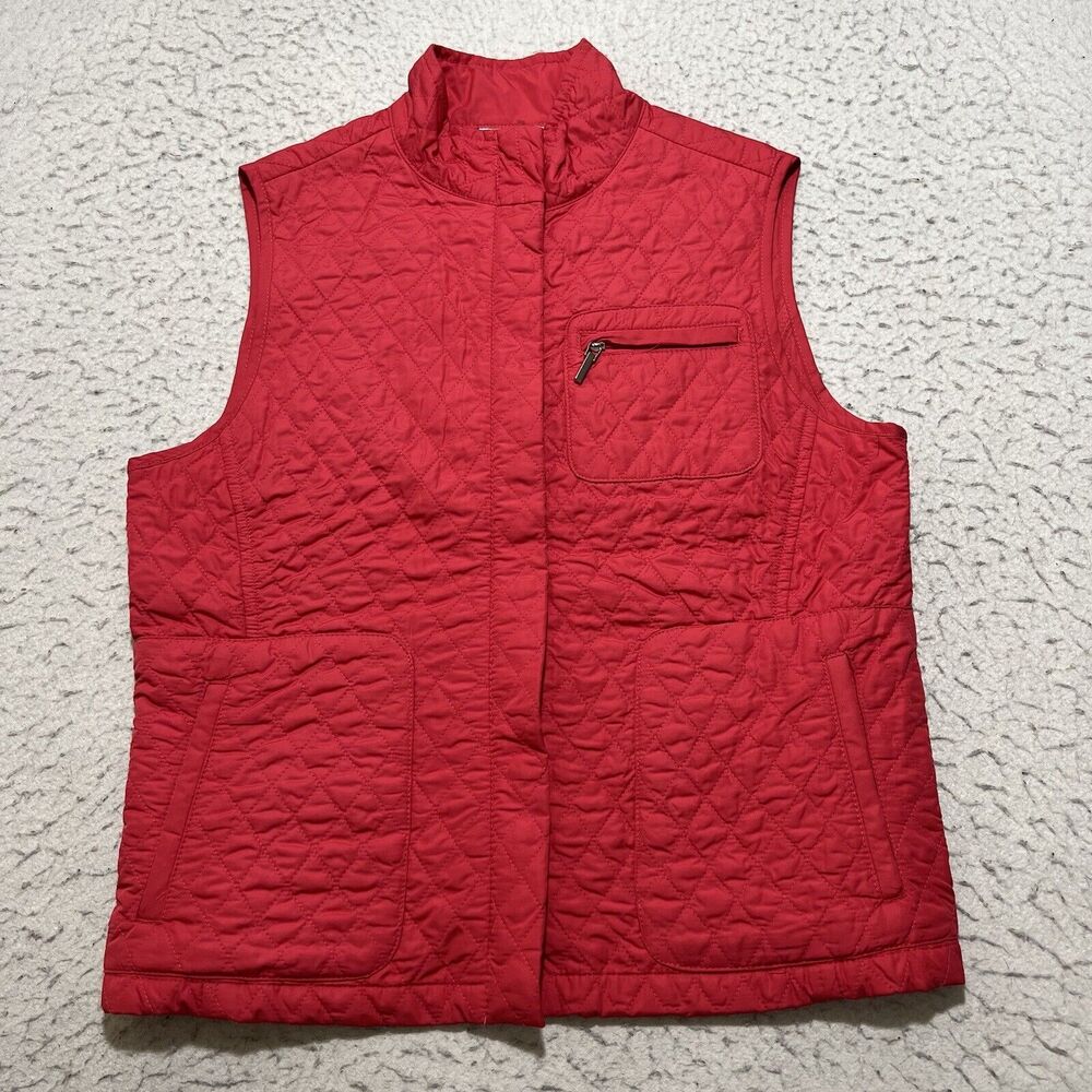 Talbots Women’s Petites Small Quilted Full Zip Vest Lightweight Hot Pink Jacket